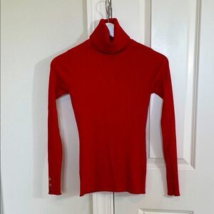 J. McLaughlin Red “Sparkle” Arlette Turtleneck Sweater
